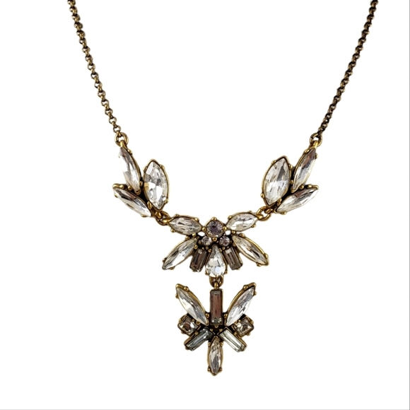 J. Crew statement necklace art deco brilliant rhinestones A0286 - Picture 2 of 6
